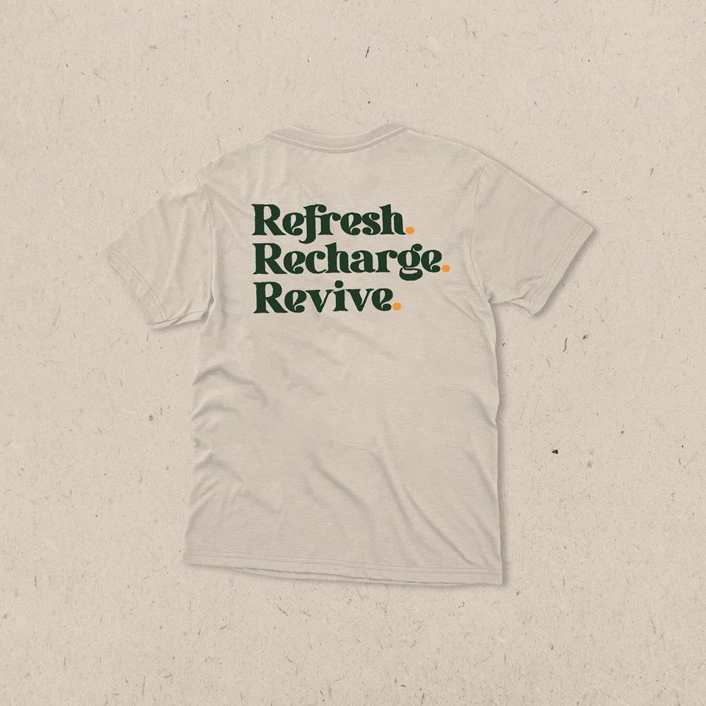 Refresh. Recharge. Revive. on the back
