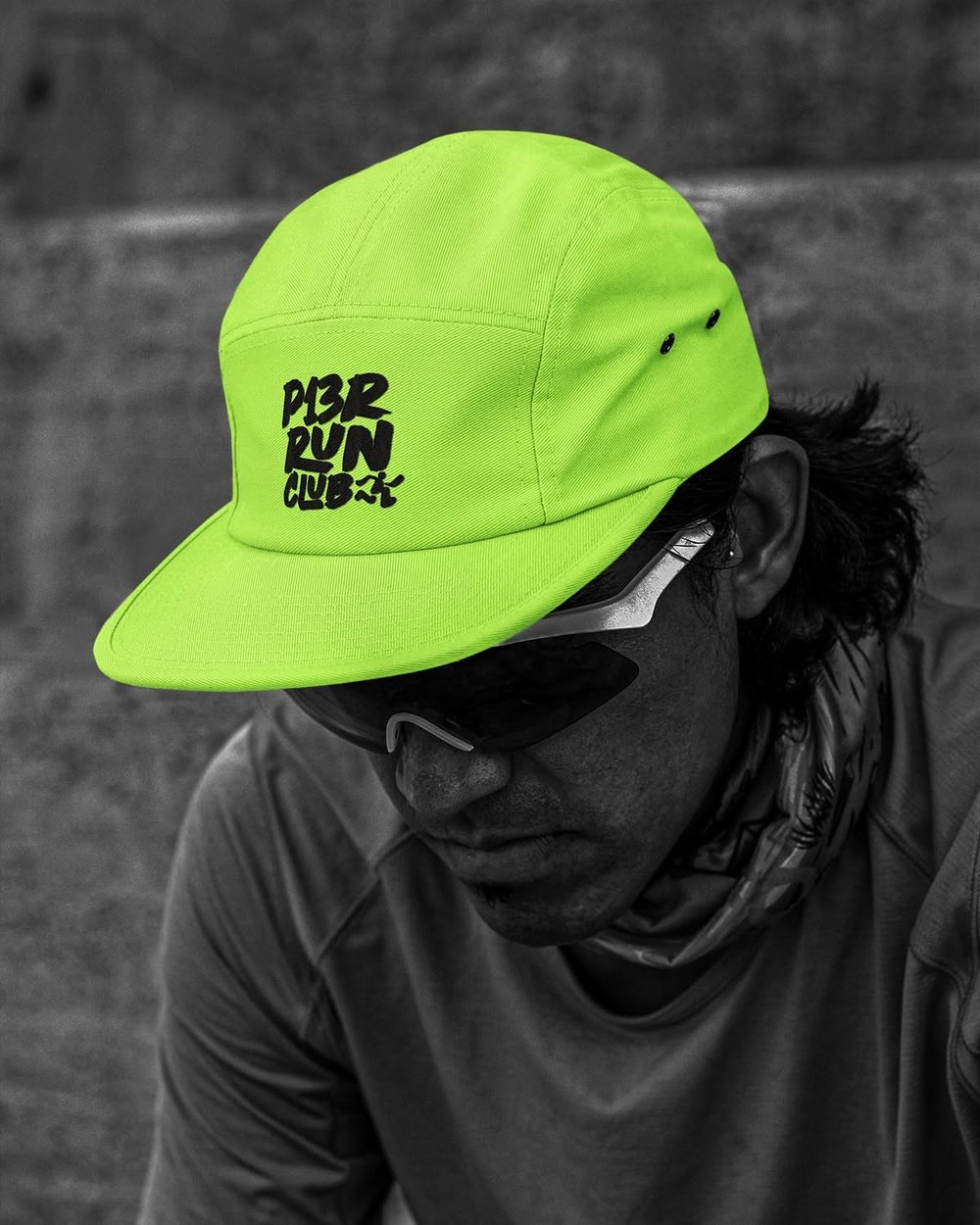 Neon five panel cap